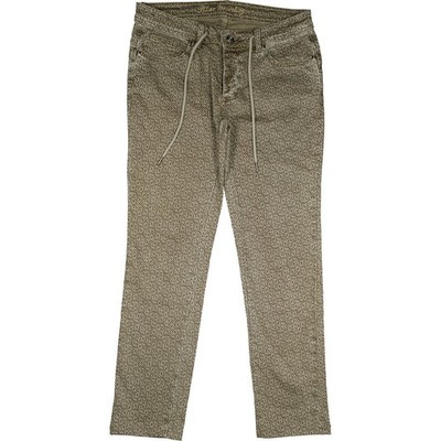 Blue Monkey W29 L28 Jeans Brown Pattern Women's Stretch Mid Rise Lacing 38