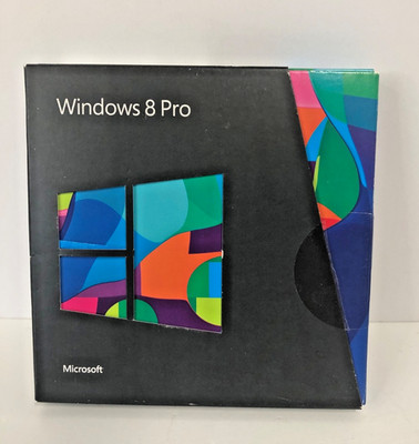 Microsoft Windows 8 Pro 32/64-Bit DVD w/ Product Key Retail Software Pre-Owned
