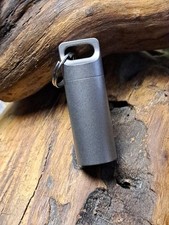 Pro Series Stonewash Finish Titanium Keyring Pill Fob W/ Titanium Keyring