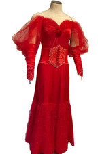 Red Ballroom Dance Showcase Competition Tango Dress Size 8/10