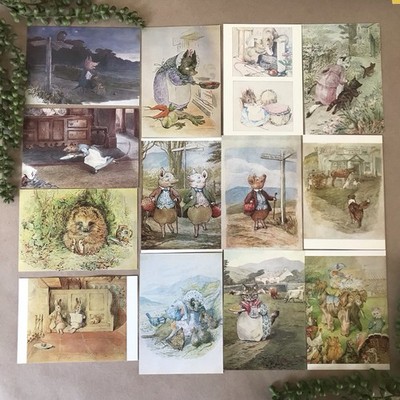 Set of 13 Beatrix Potter Country Road Postcards Vintage Children s Storybook Art