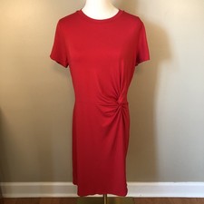 NEW Loft Short Sleeve Pullover Stretch Comfort Red Dress Size M