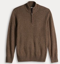Sonoma Goods for Life Men  s Quarter Zip Sweater 200 Toffee Size S New with Tags