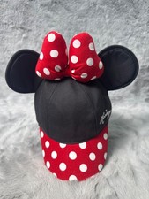 Minnie Mouse Ears Hat Cap Black Red Polka Dot Youth Snap back Adjustable