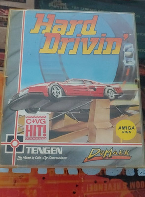 Hard Drivin  (Domark 1989) Commodore Amiga (Disk, Manual, Box) works 16-bit