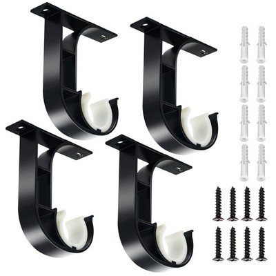 TOKPLNU Ceiling Curtain Rod Bracket, 4 Pack Heavy Duty Curtain Rod Holders, A...