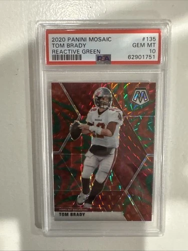 2020 Panini Mosaic - Tom Brady #135 Reactive Green Mosaic Prizm