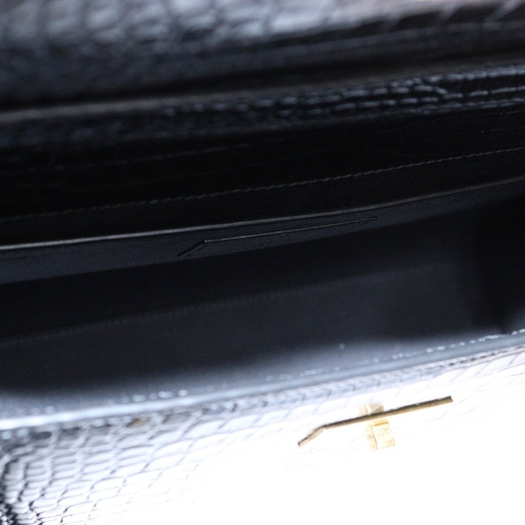 Borsa a tracolla Saint Laurent Paris Manhattan media pelle nera goffrata usata c9