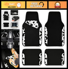 Waterproof Universal Fit Car Floor Mats - Cow Print, Set of 4 for SUV, Vans, Tru