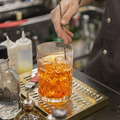 Bicchiere da Miscelazione per Cocktail in Cristallo Senza Cuciture per Agitare Bevande, Fondo Spessore 16Oz... - Foto 8 di 8