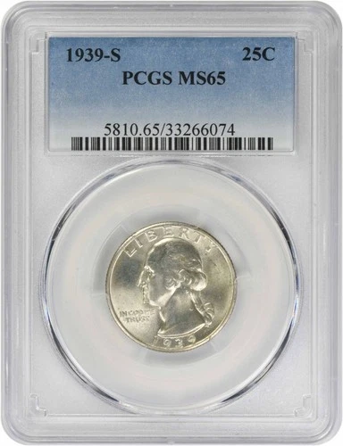 1939-S Washington Silver Quarter MS65 PCGS