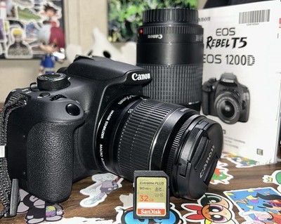 Canon EOS Rebel T5 18MP Digital SLR Camera Full Kit w/ EFS 18-55mm 75-300mm USA