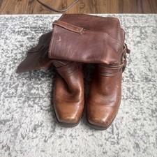 Frye boots mens 10.5 Wide Detress Brown Leather Made In USA 631043 700
