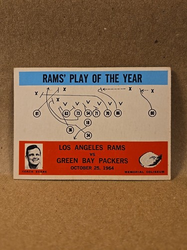 1965 Philadelphia Football #98 Los Angeles Rams Coach Svare Excellent - 第 1/5 張圖片