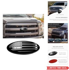 Us Flag Emblem 7 Inch Oval Black Aluminum Grille Badge Decal Self Adhesive 3m Us Flag Emblem 7 Inch Oval Black Aluminum Grille Badge Decal Self Adhesive 3m