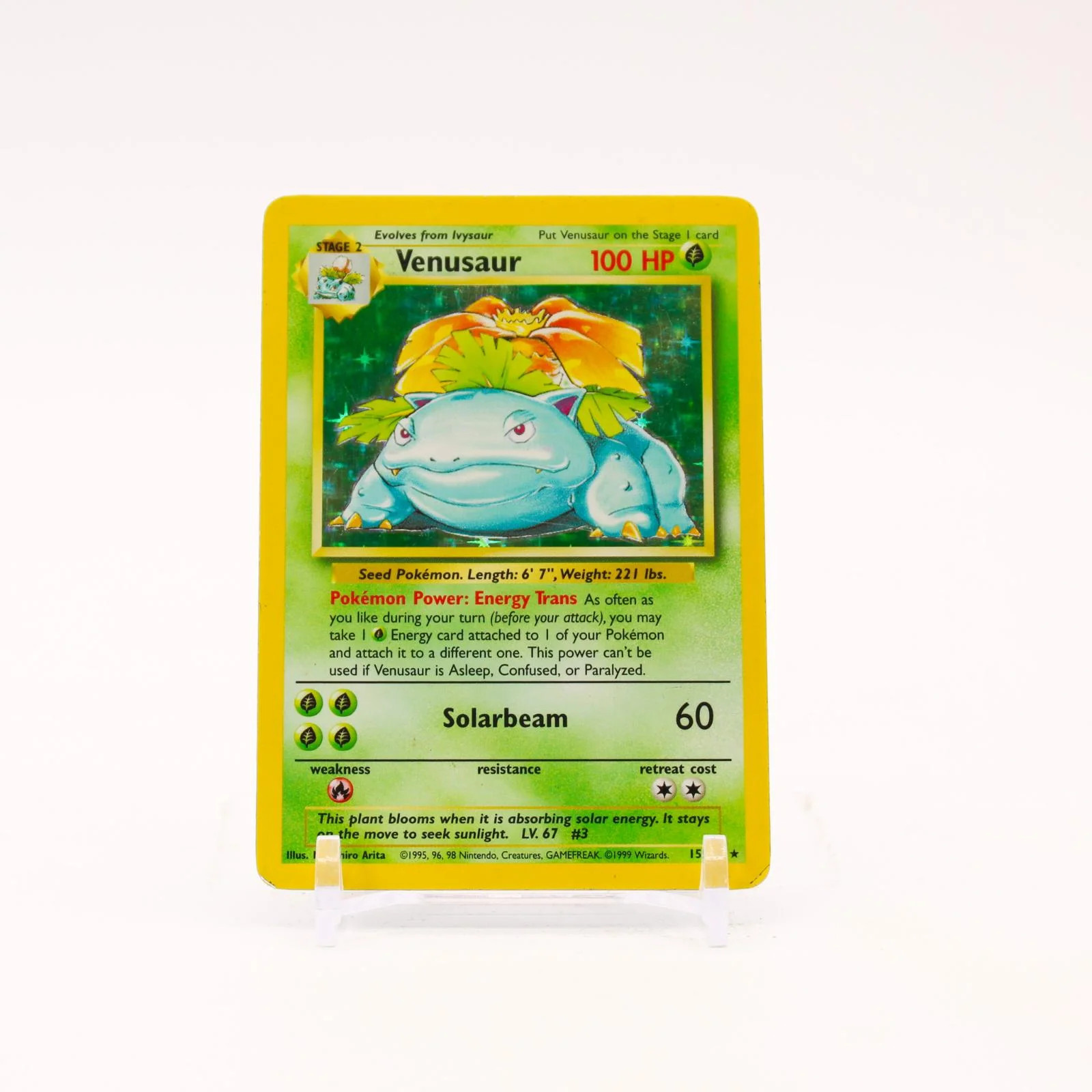 Venusaur - 15/102 Base Set Unlimited Holo Rare Pokemon - HP
