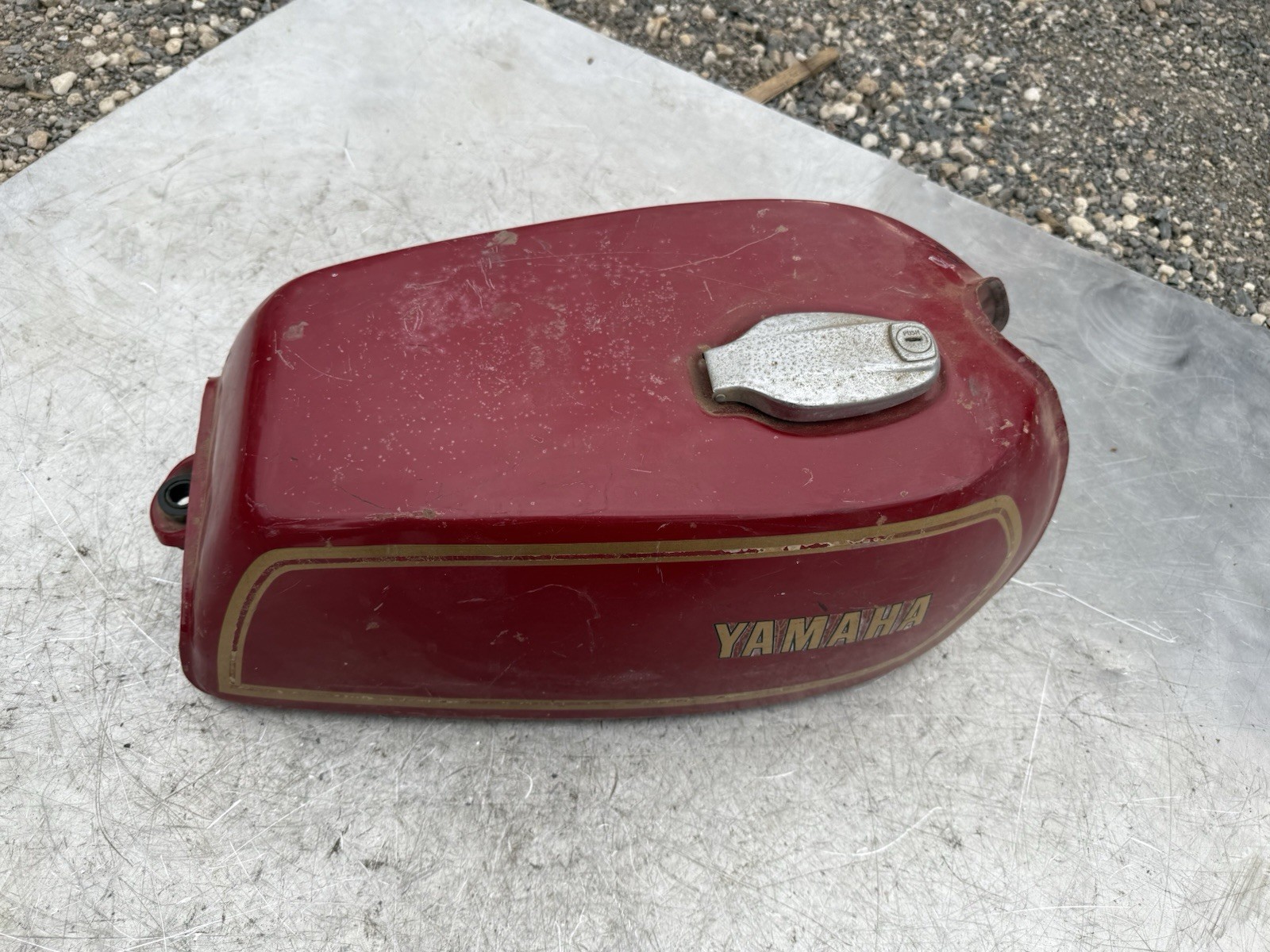 Yamaha RD350 RD 350 LC Steel Cap Tank Petrol Gas Fuel OEM genuine Parts Rare