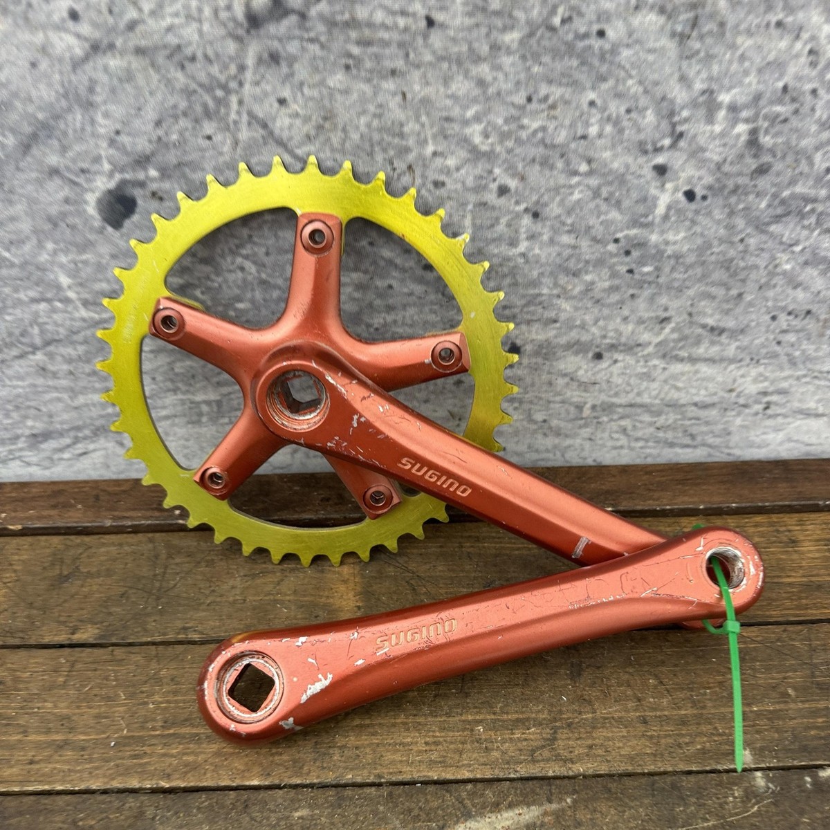 Vintage Sugino BMX Crankset 170mm 40T Ring 110 BCD Forged Crank