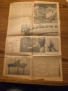 1959 "SYRACUSE KEY SAGE SITE" ARTICOLO SUL SISTEMA DI DIFESA IBM (SAGE)