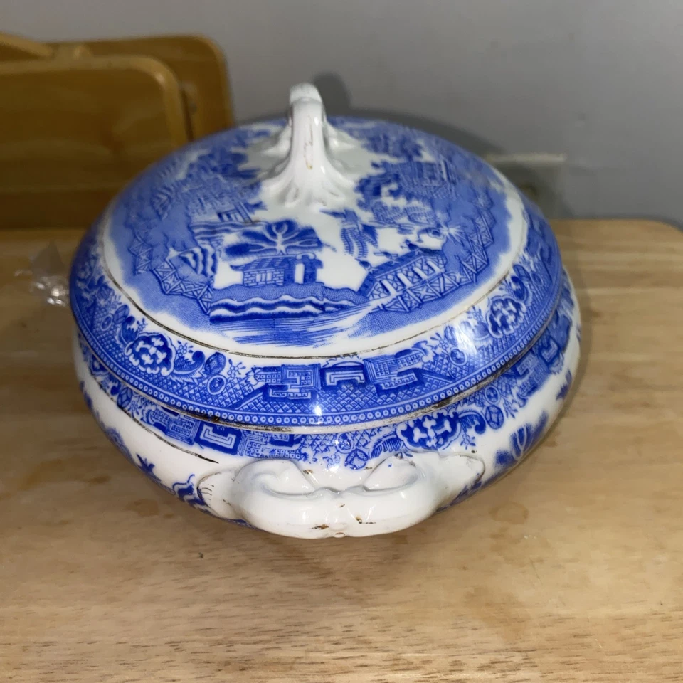 Sopa de colección, Ruth Ann Irostone, 2 piezas sauce azul, largel 11 pulgadas x 8 pulgadas x 5 pulgadas Foto 2 de 4