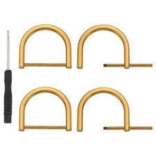 4Pcs 1-1/2 Inch D-Rings Screw in Shackle Horseshoe U Shape D Rings, Dark Gold