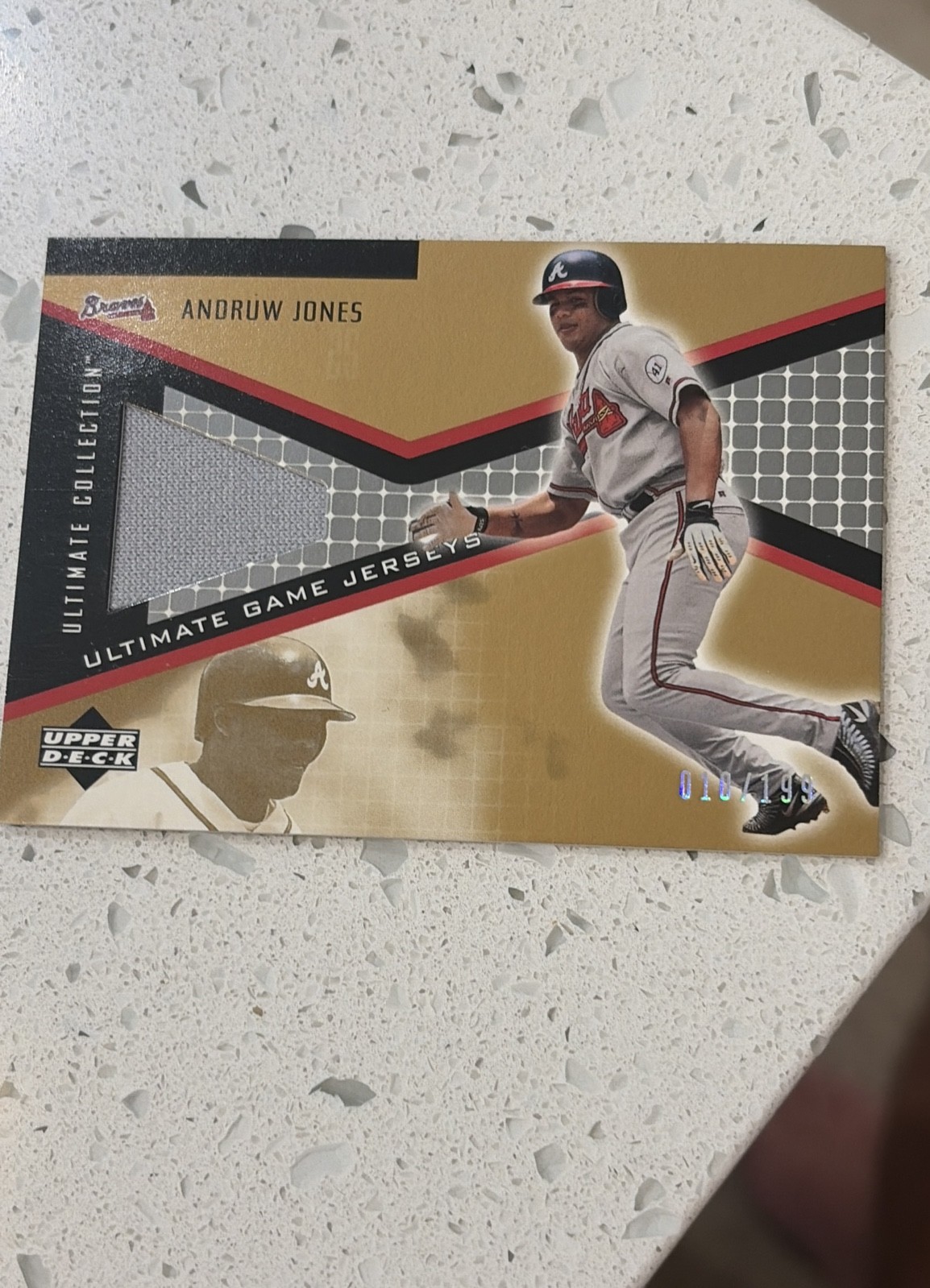 2002 Upper Deck Ultimate Collection Ultimate Game Jerseys Andruw Jones  10/199 