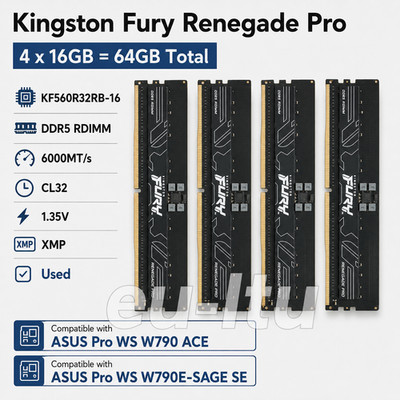 Kingston FURY Renegade Pro 64GB (4 x 16GB) KF560R32 (DDR5-6000) RDIMM