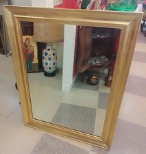  Specchio a Vassoio Con Cornice In Foglia Oro 95x75 Cm