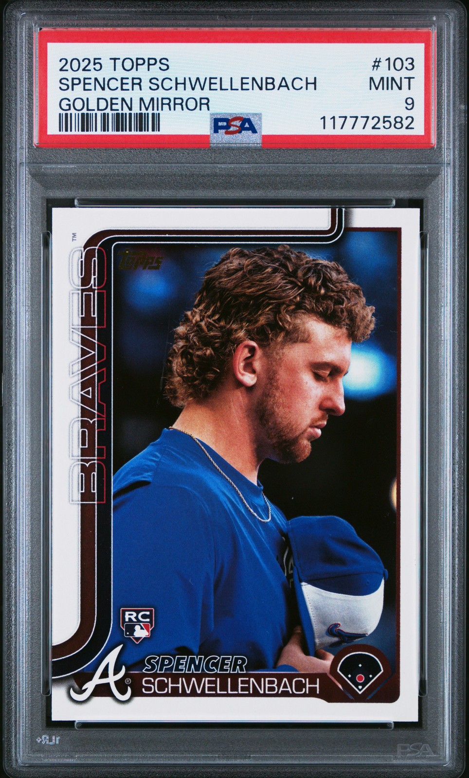 2025 Topps #103 Spencer Schwellenbach Golden Mirror PSA 9