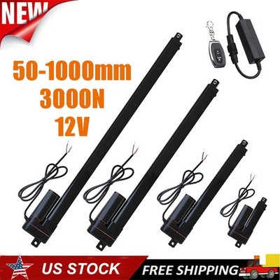 DC 12V Electric Linear Actuator Cylinder Lift 3000N 675lbs Stroke 2''~40'' Fast