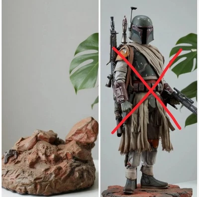 Socle display Mini Diorama pour figurine Star Wars Boba Fett Mythos sideshow 1/6 - Photo 1/4
