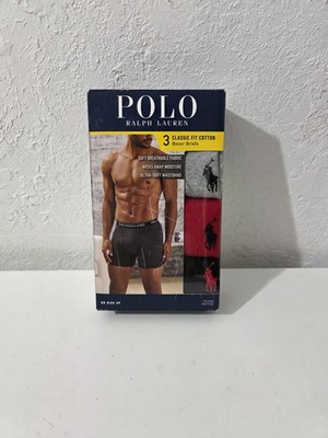 Polo Ralph Lauren Classic Fit Cotton 3 Pack Boxer Briefs Underwear Men's Size L