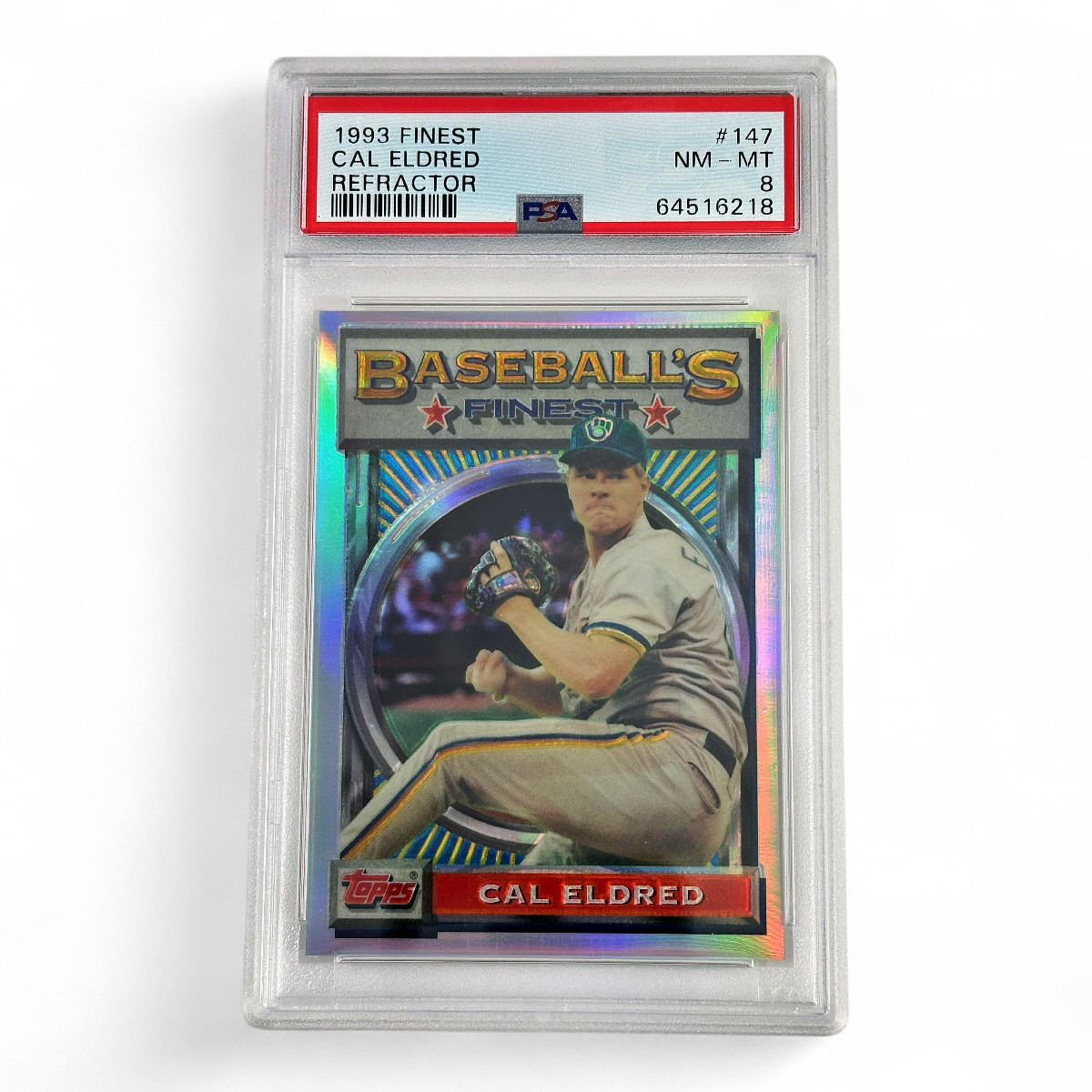 1993 Finest Cal Eldred Refractor #147 Graded NM-MT PSA 8