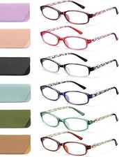 Reading Glasses for Women, 6 Pack Fashion Readers for Women Men Spring Hinge Eye
