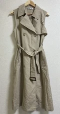 Uniqlo x JW Anderson Beige Rayon Linen Sleeveless Trench Coat Dress Sz L
