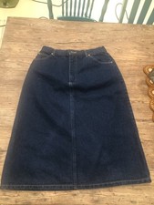 Vtg 90s LL Bean Dark Denim Skirt Waist M Sz 14 Waist 28 EUC