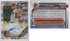 2019 Bowman Chrome Prospect Auto Atomic Refractor /100 Dean Kremer #CPA-DK Auto