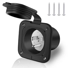 15Amp 125V Flanged Inlet Receptacle for Marine Boat RV Shed Electrical Extension