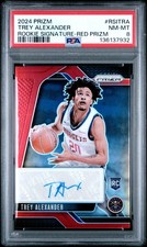 2024 PANINI PRIZM RC SIGNATURES RED PRIZM #RSITRA TREY ALEXANDER 44/99 PSA 8