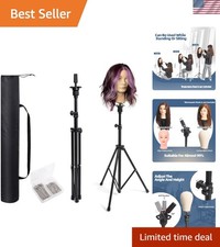 360 Rotating Adjustable Wig Tripod Stand with Carrying Bag for Hairstylists