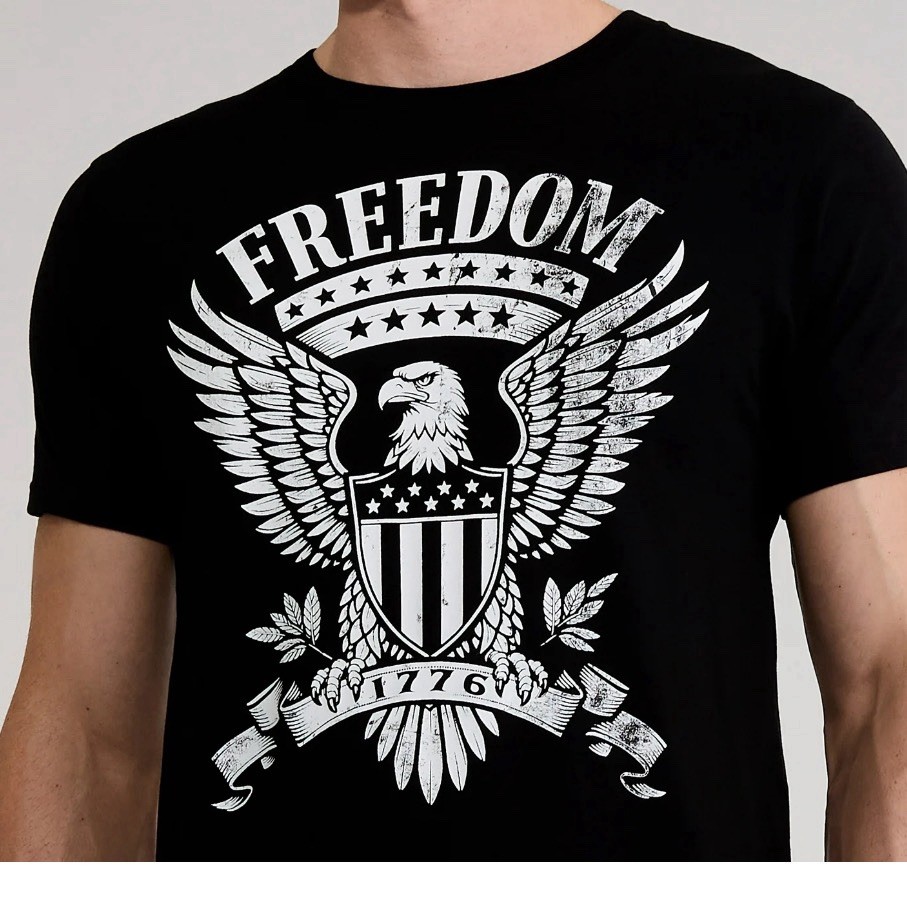 ALTRA T shirt maglietta uomo nuova XL nera tutta americana FREEDOM con aquila