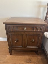 Drexel Heritage 1960s Fruitwood Nightstand with Charger and Drawer