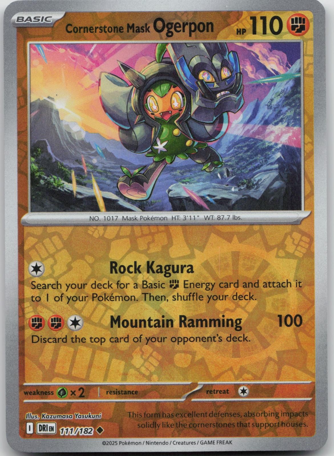 Cornerstone Mask Ogerpon 111/182 Destined Rivals Pokemon Reverse Holo NM