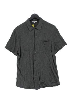 James Perse Herren Hemd M Grau 100% Baumwolle Basic