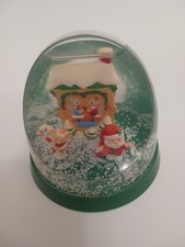 Vintage PMS Christmas Snow Globe Santa Squirrel House Scene Plastic