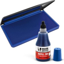 Premium Blue Self-Inking Refill Ink Stamp Pad, 3 by 6 Inch Quality Felt Pad