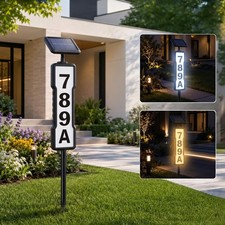 NEW! Solar Powered Address Stake - Wireless LED Light House Number -2Color DIY