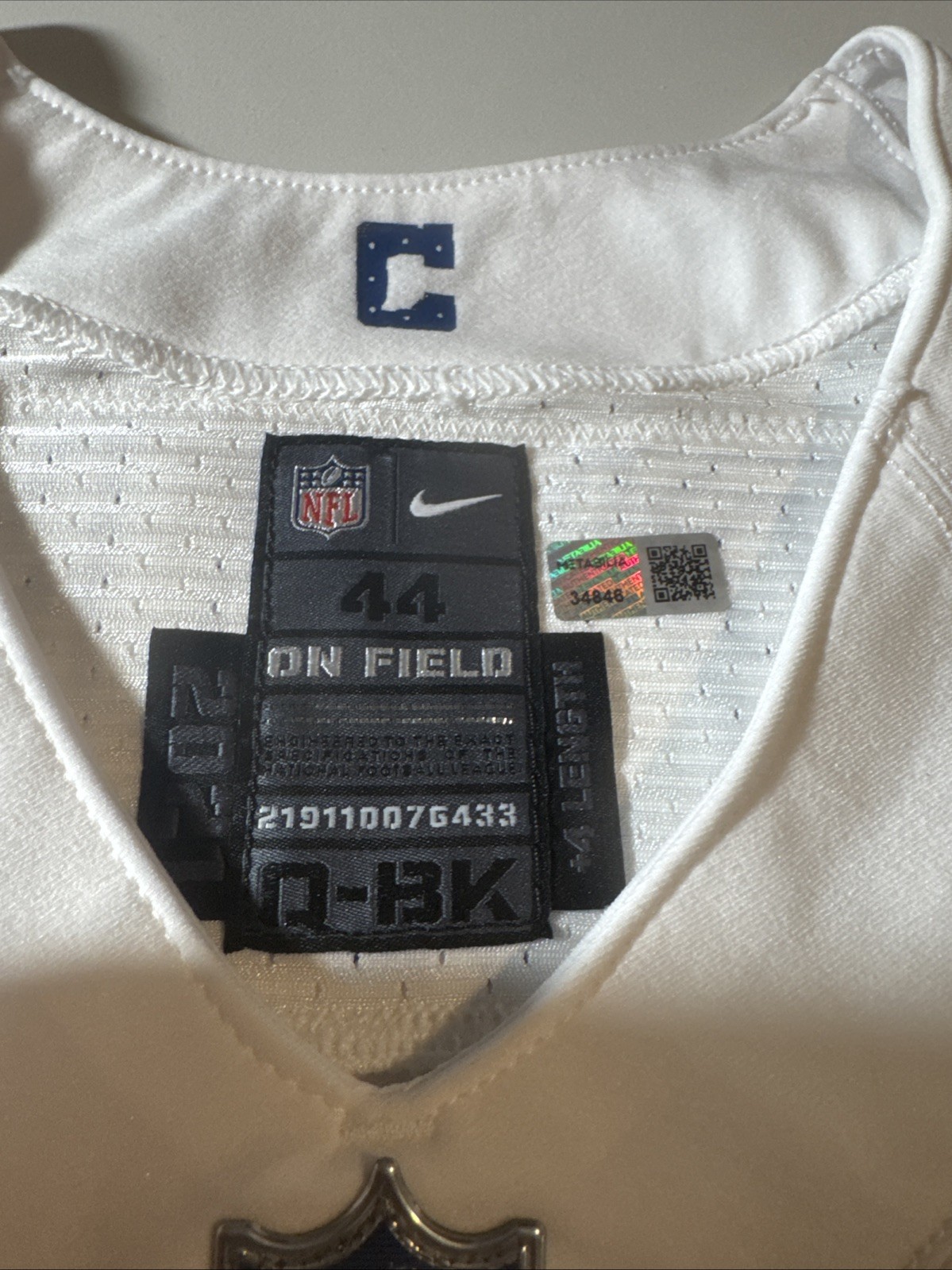 Matt Ryan Indianapolis Colts game issue/used jersey 2021/44+4 quarterback W/COA