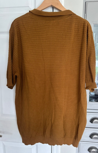 Huckberry Far Afield Renard Textured Polo in Tapenade Men's Size 4 (XL) - Picture 2 of 6