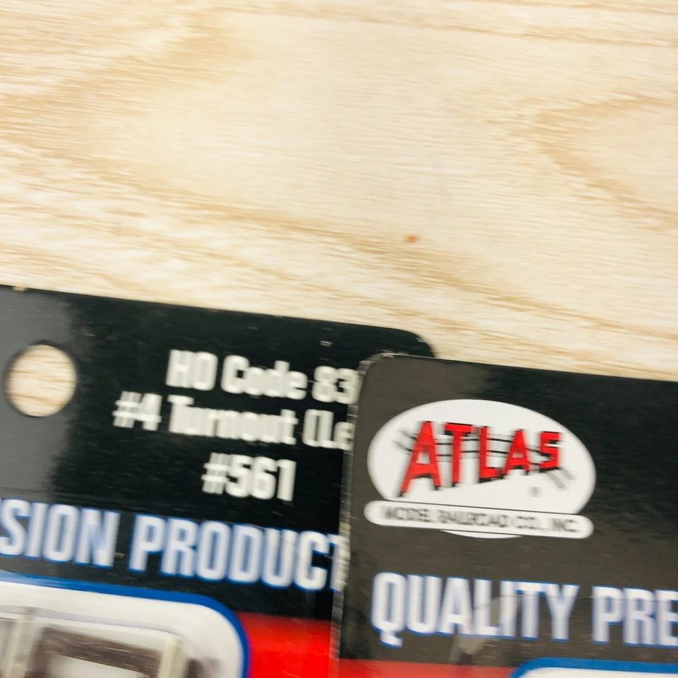 (3) Atlas #561 Ho Scale Code 83 Nickel Silver #4 Left Hand Turnout Switch Track - Image 3 of 4